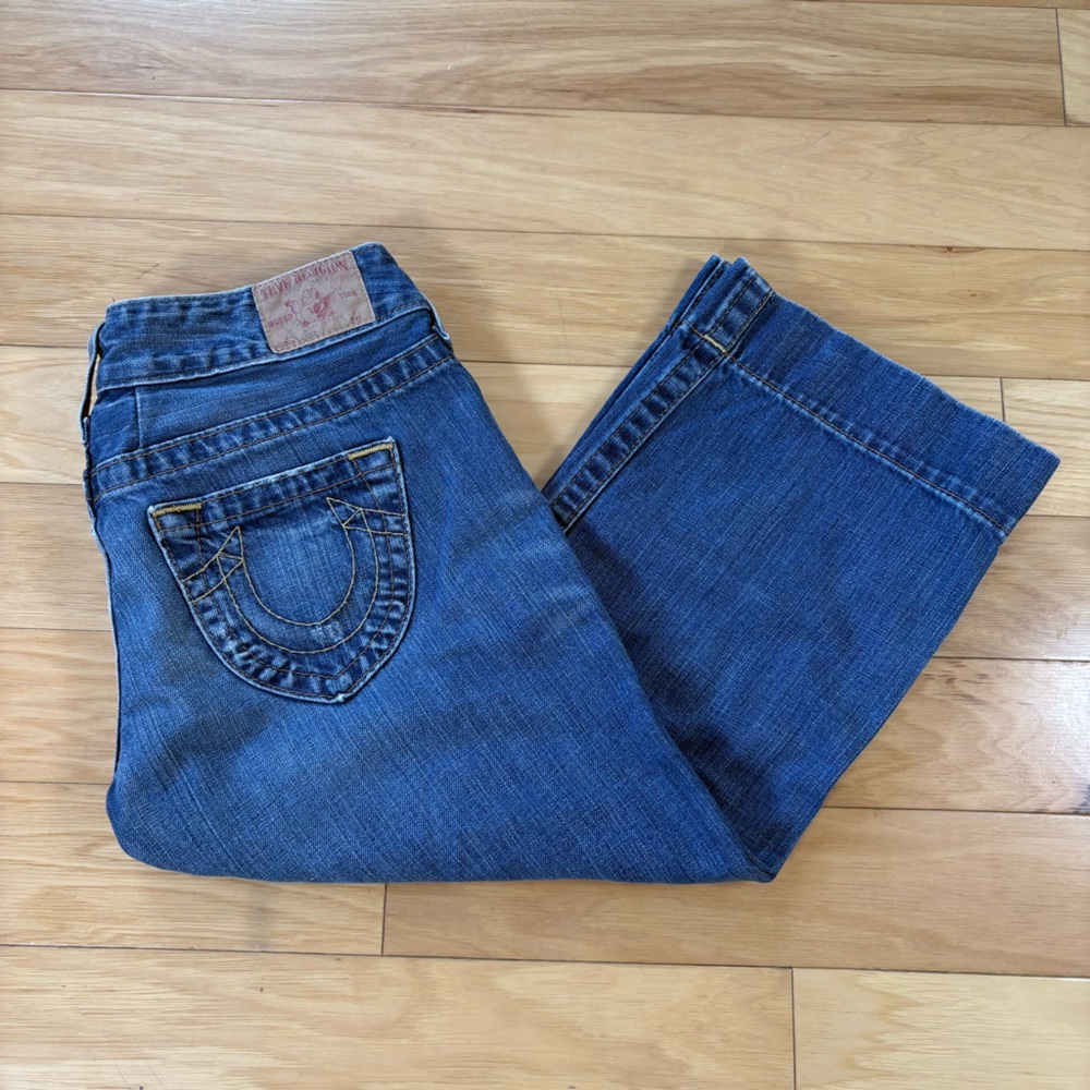 True Religion Carmen Capris Womens Sz 28 Vintage Low Rise Cropped Denim
